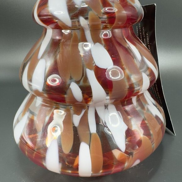 Zorza Glassworks Poland Christmas Tree 9inch Glass Tree New With Tag Hollow VTG - Picture 5 of 11